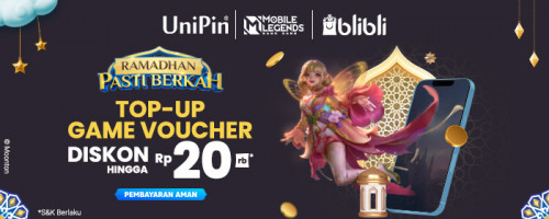 Ramadan Pasti Berkah – Promo Diskon hingga Rp20.000 untuk Voucher UniPin di Blibli